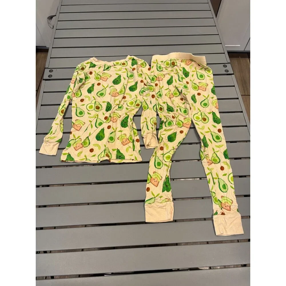 Little Sleepies Pajama Set 2 Piece Size 7/8 Avocados Unisex